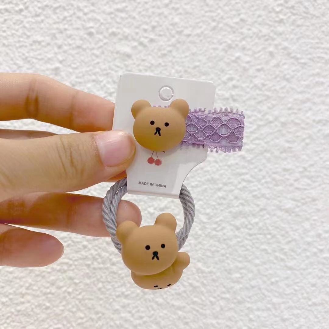 Lindo pequeño animal horquilla coreano ins Internet celebridad bebé horquilla pequeña banda de pelo no duele el pelo pequeño banda de goma flequillos clip