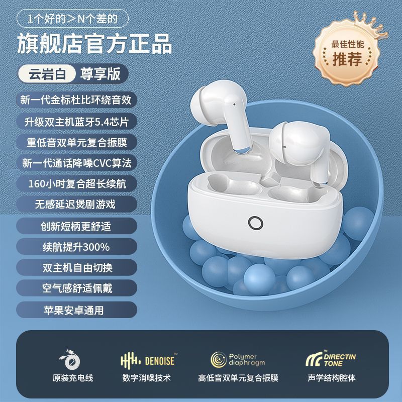 NE101 toda la red explotó la voz de Berlín de mango corto tipo auriculares Bluetooth inalámbricos verdaderos auriculares tipo auriculares de reducción de ruido en el oído