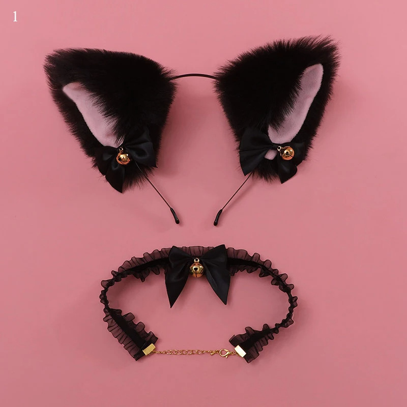 Women's Cat Ear Headband, Bell Collar, Flirting Tools, Teasing Intimates Accessories, Uniform Headwear, Sexy Accessories for Women