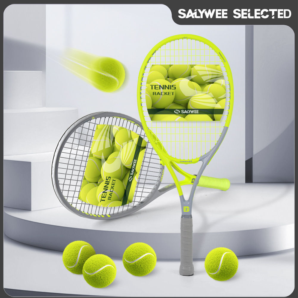 SALYWEE raqueta de tenis profesional integrada de fibra de carbono de aluminio genuino para principiantes, absorción de impactos ligera, gran raqueta, hombres y mujeres simples y dobles