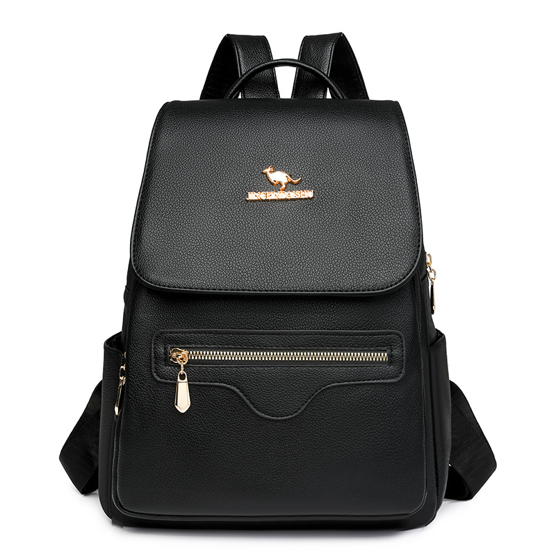 Mochila de pu de moda para mujer 2025 primavera nuevo estilo bolso de mujer de mediana edad moda casual mochila de viaje de gran capacidad marea