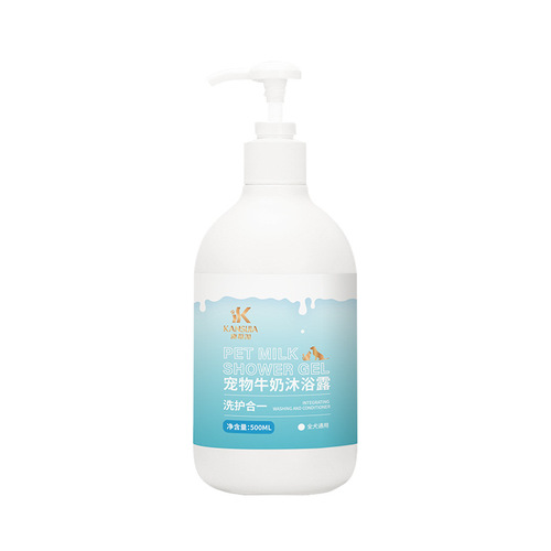 Pet Shampoo Antibacterial Dust Mite Cat and Dog Pet Milk Aroma Shampoo Liquid Wash Care Two-in-One Wholesale