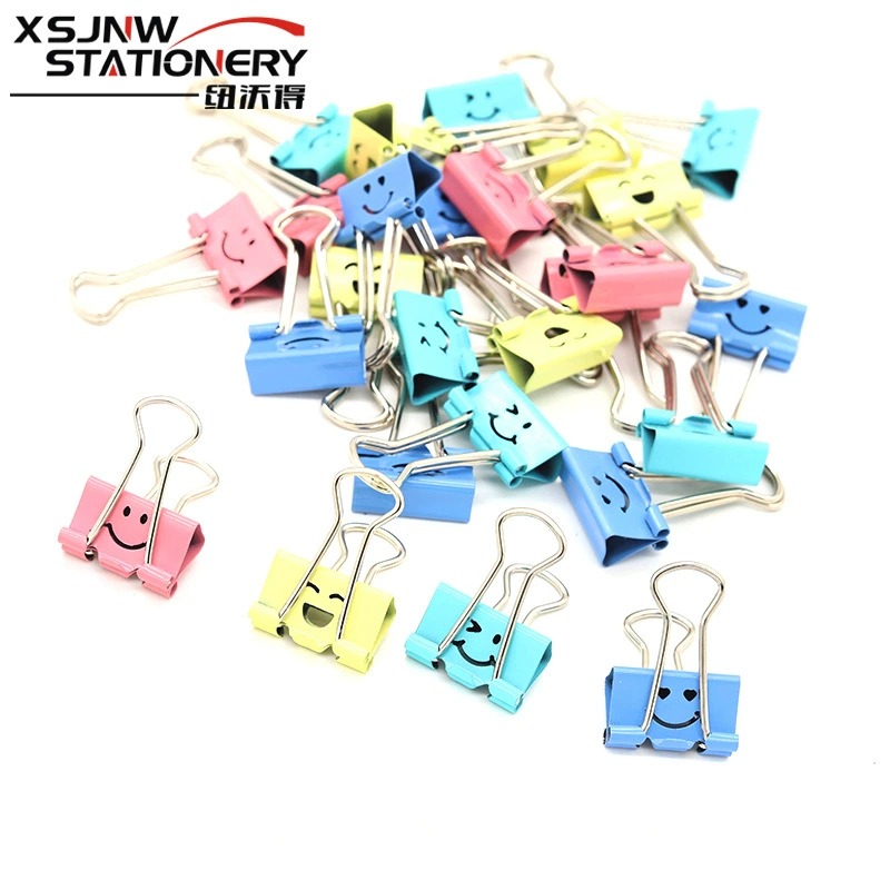Трансграничная горячая распродажа сети красный смайлик зажим креативные конфеты цветные полые длинные хвостовые зажимы металлические зажимы для билетов канцелярские принадлежности
