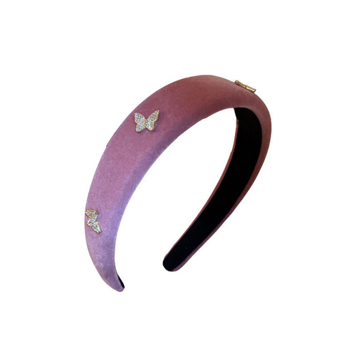 Pink Palette Sweet Girly Heart Diamond-embellished Butterfly Hair Clip Simple Elegant Versatile High Crown Headband Fashion Hair Accessory for Women