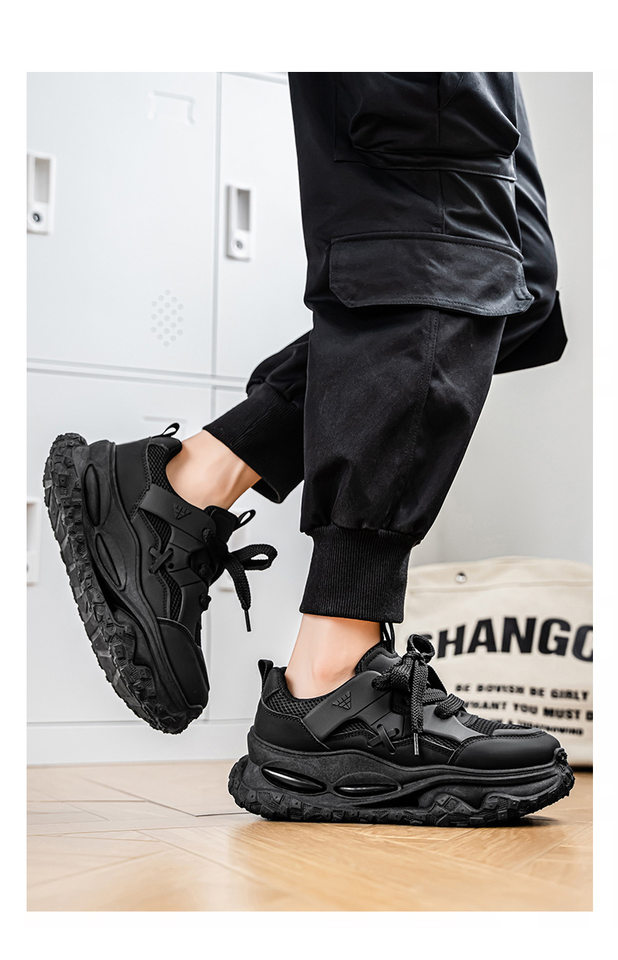 Giày thể thao nam sneaker lưới thoáng khí đế cao su đúc phun, gót thấp 1–3 cm — YC512 màu trắng, YC512 màu đen chi tiết 15