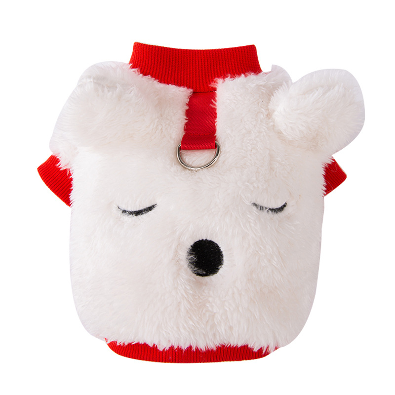 Otoño e invierno perro lindo oso Ártico Velvet tracción vellón mediano y pequeño perro estilo coreano gato dos patas ropa para mascotas