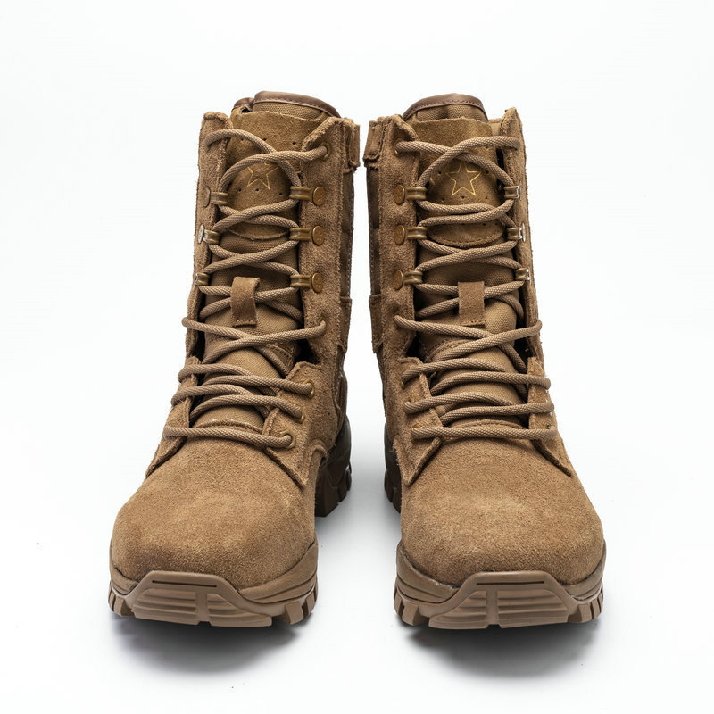 New Brown Combat Boots Men's Boot Winter Topcoat Cowhide Boots Mountaineering Boots Durable, Waterproof, and Puncture Resistant Tactical Boots_voghion.com