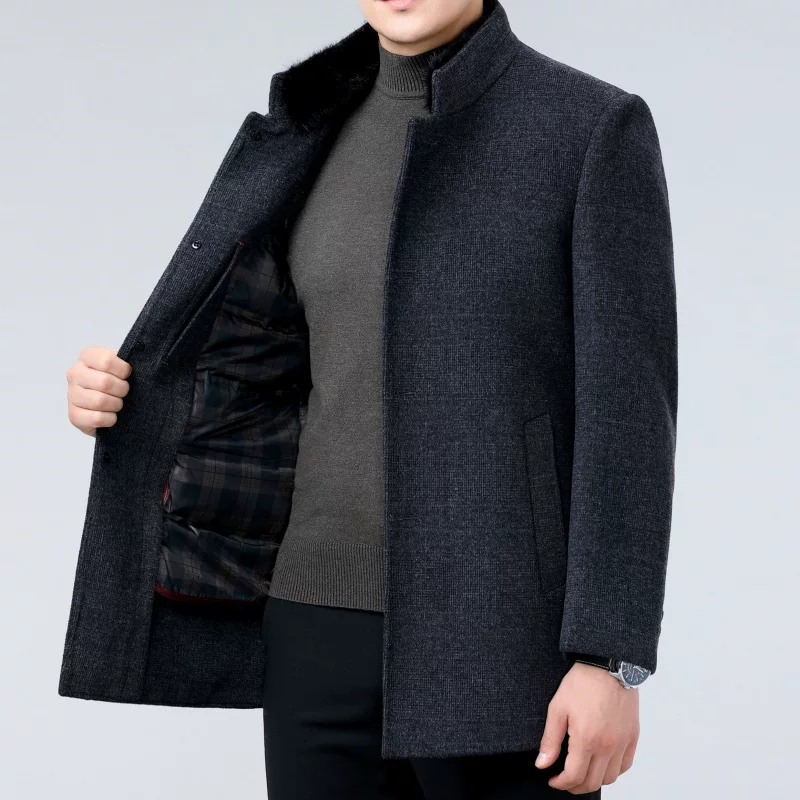 Woolen woolen coat, double-sided cashmere, winter jacket, liner with down