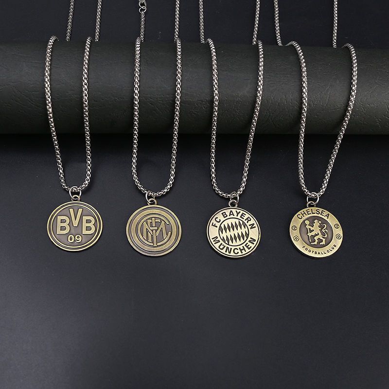 Barcelona Juve Real Madrid Necklace Pendant Big Paris Manchester City Liverpool Arsenal Barcelona Football Pendant Men