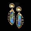 Blue stone inlay, earrings, wish, European style