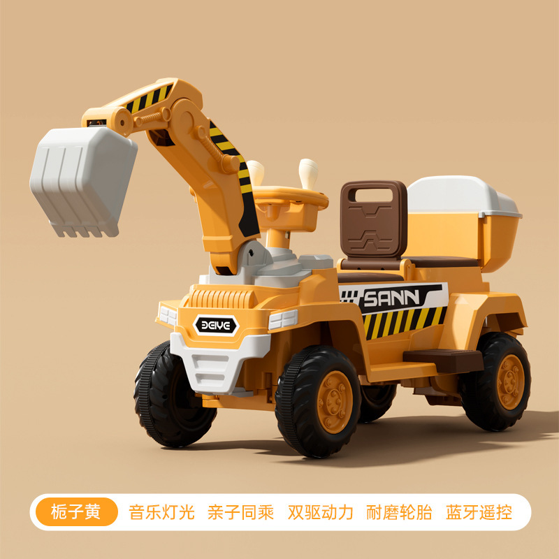Excavadora para niños se puede sentar en un coche de juguete de niño super grande excavadora eléctrica gancho de control remoto coche de ingeniería image 10