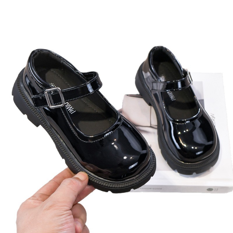 Zapatos de cuero de estilo británico para niñas 2025 primavera y otoño nuevos zapatos Mary Jane para niños zapatos de princesa para niñas zapatos de rendimiento negros image 6