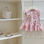 女童夏装纯棉连衣裙2025新款洋气宝宝礼服小女孩公主裙儿童背心群