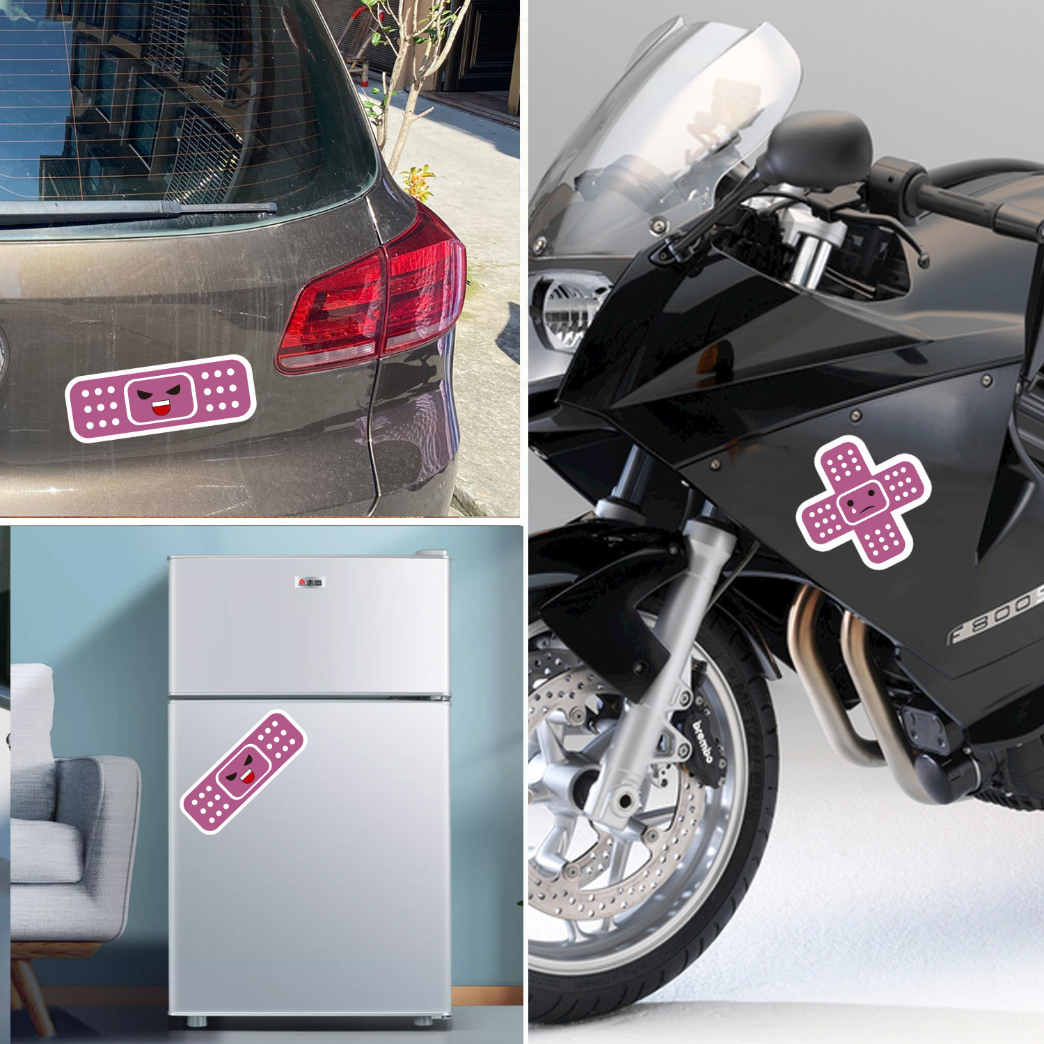 Nouveaux autocollants pour voiture, autocollants pour pare-chocs en forme de pansement, autocollants décoratifs anti-rayures pour voiture_voghion.com