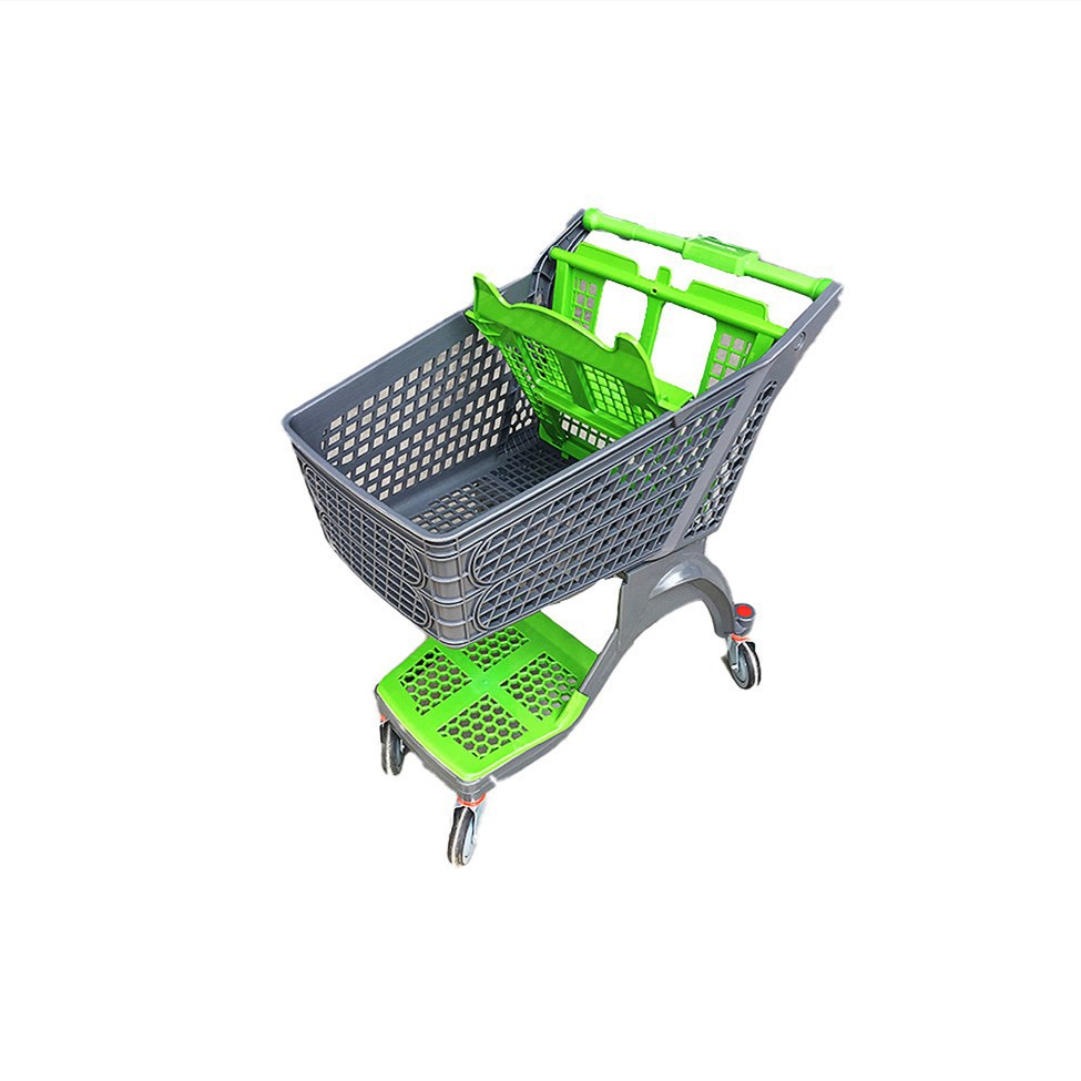 塑料手推车超市购物车卖场推车促销推车全塑料推车