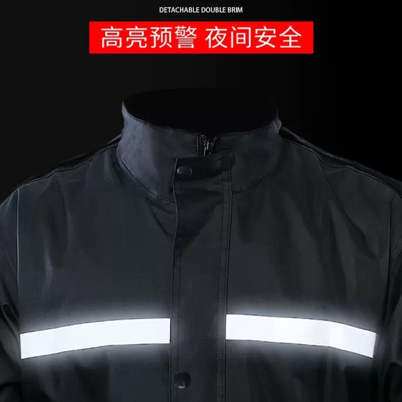 D5O Large Size Plus-Size Adult Raincoat and Rain Pants Set for Men and Women, Outdoor Cycling, Rainproof, Reflective, Two-Piece