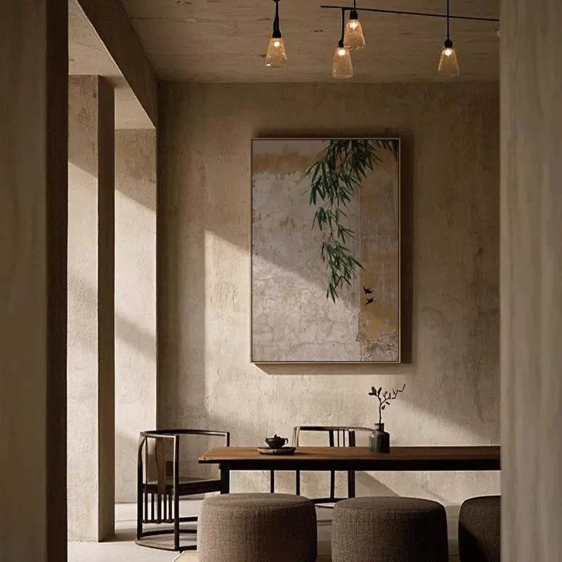 新中式四季禅意装饰画酒店客厅会所高级感背景墙民宿茶舍书房挂画