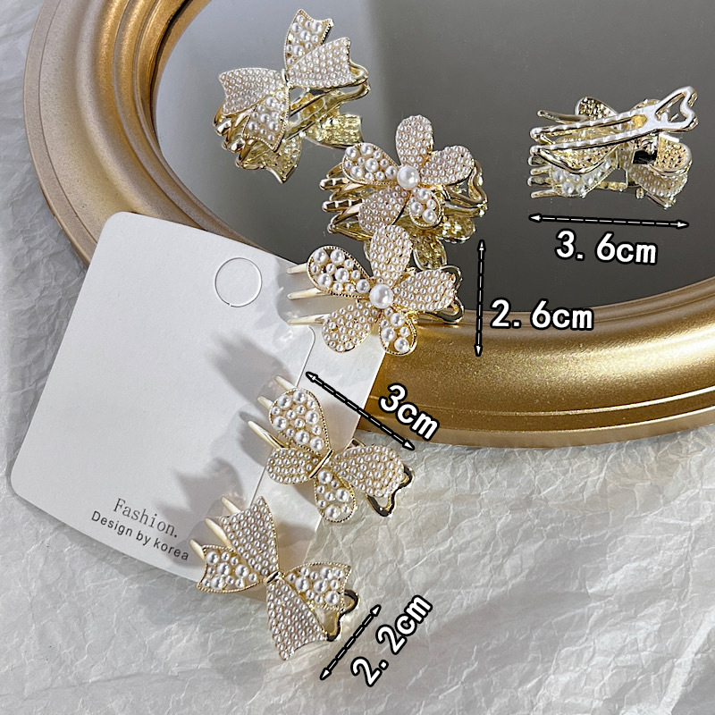 Sweet Flower Butterfly Bow Knot Alloy Pearl Plating Hair Clip display picture 2