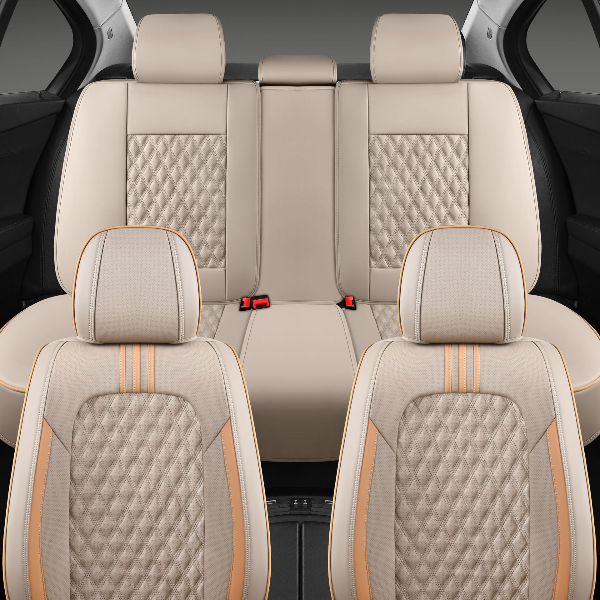 9D Full-Coverage Car Seat Cover, Universal for All Seasons, Breathable and Ventilated for Summer, Perforated Leather Seat Cover, Comfortable Car Cushion