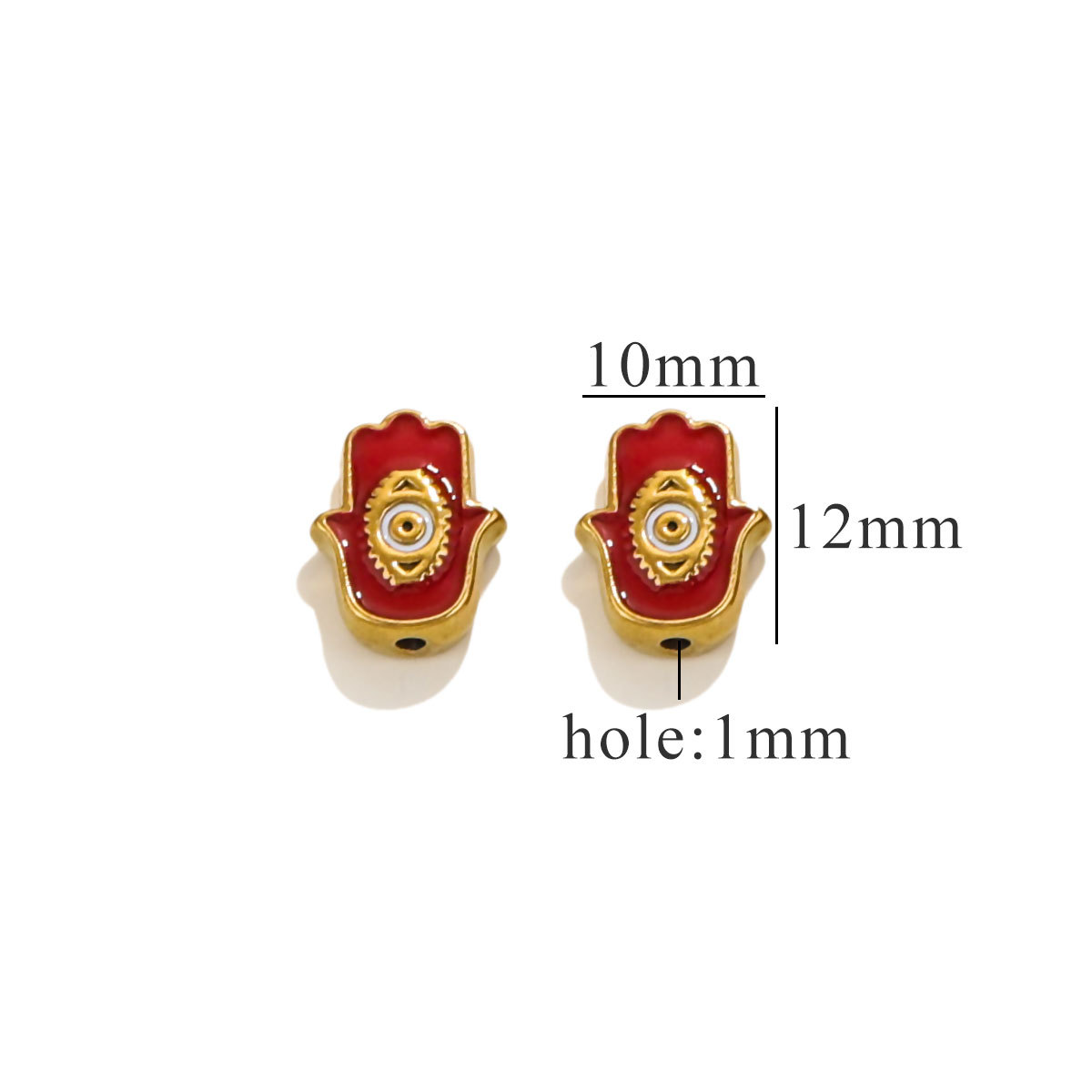 Cuentas cuadradas de acero inoxidable europeas y americanas, cuentas de ojos de doble cara con goteo de esmalte, cuentas divisorias, cuentas sueltas, accesorios de joyería de bricolaje al por mayor