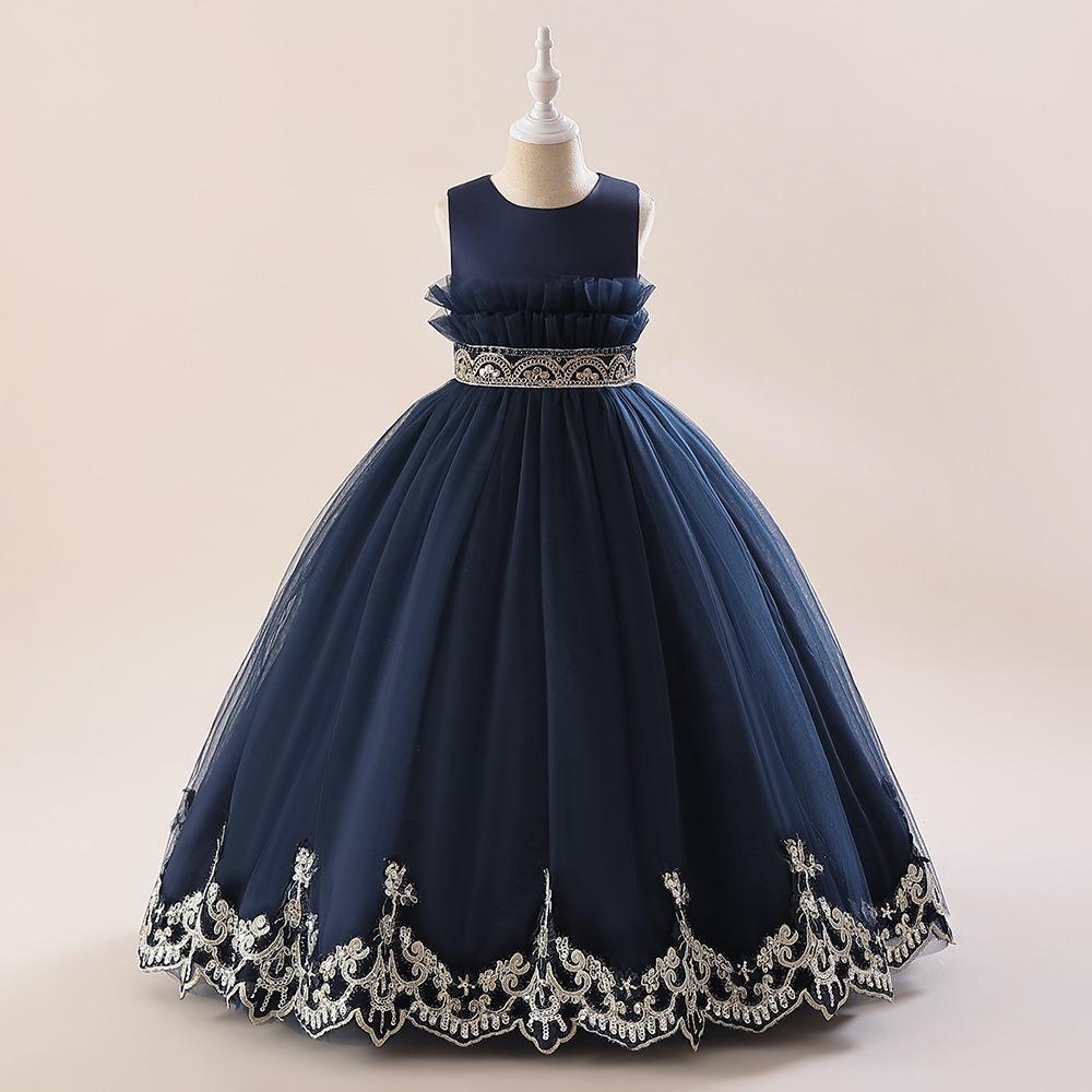 Children's long elegant evening dress sleevless