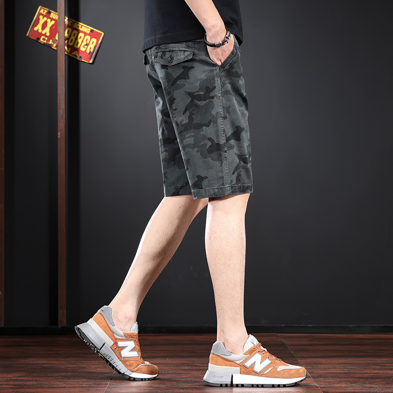 American Retro Camouflage Cargo Shorts for Men 2025 Summer Loose Lumberjack Five-Point Pants Men's Casual Mid-Length Shorts