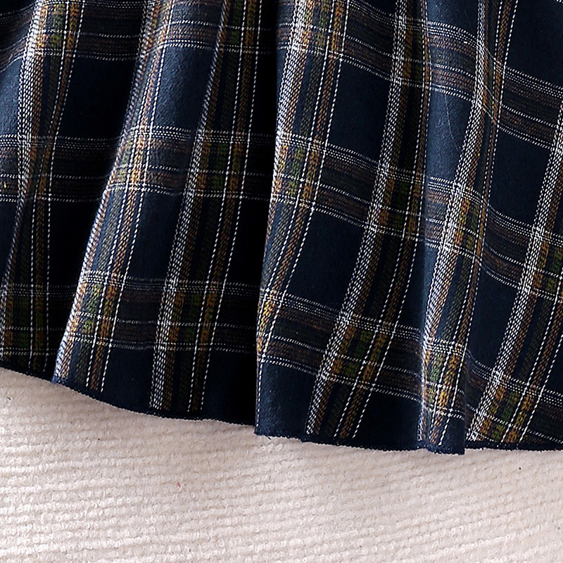 Abbigliamento per bambini 2024 primavera nuovo set gonna scozzese top in maglia a maniche lunghe in pizzo_voghion.com