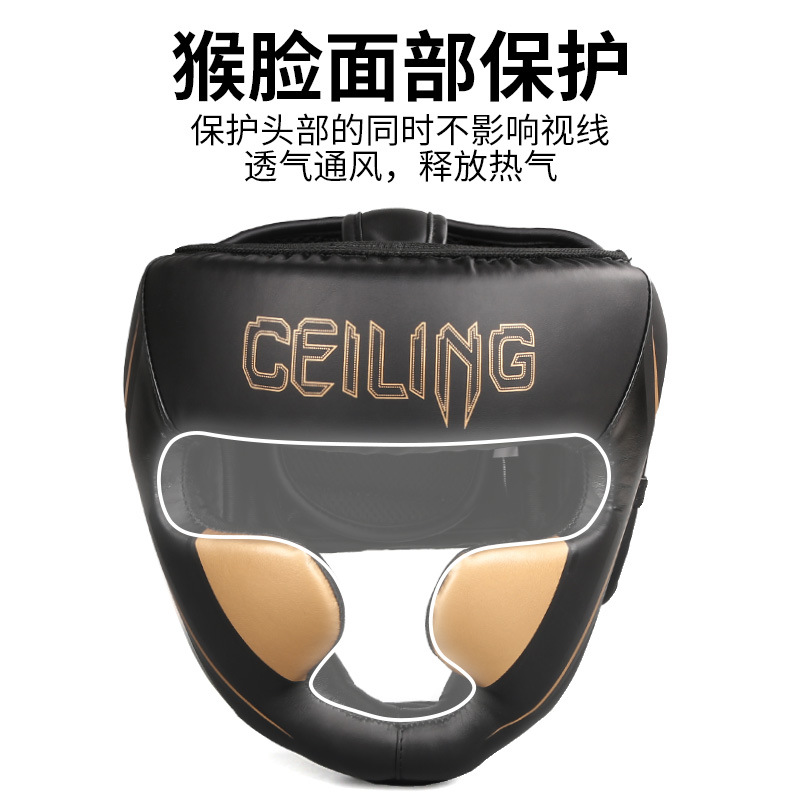 Ceiling protector de cabeza de boxeo profesional entrenamiento para adultos Sanda protector de cabeza Taekwondo Muay Thai equipo de protección de lucha