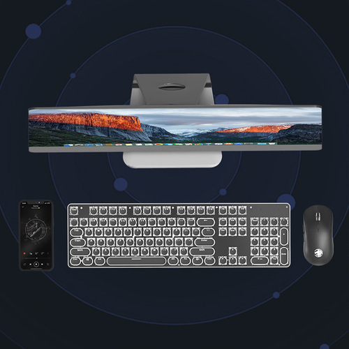 Forerunner Bluetooth three-mode mechanical keyboard wireless metal retro girls gaming keyboard and mouse set wholesale
