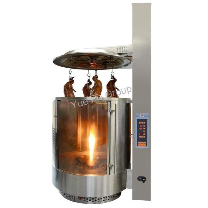 富利天然气展示式自动旋转烤鸭炉(升降顶盖)