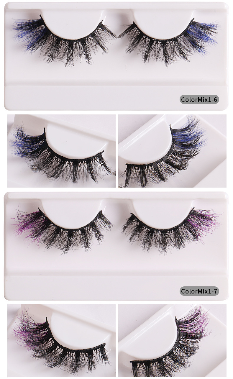 Fashion Color Fried Mink Hair Planting Grafting Eyelashes Thick Curl Eyelash display picture 6
