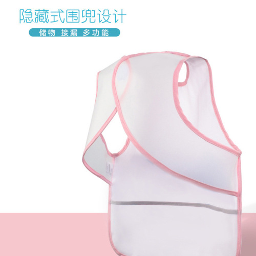Cute children's smock baby double layer sleeveless apron waterproof eating bib cartoon anti-dirty eva saliva napkin