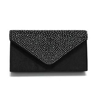 Silk Rhinestone Envelope Clutch Bag Evening Bag Women's Banquet Flash Diamond Chain Small Square Bag Wedding Accessories Light Luxury Women