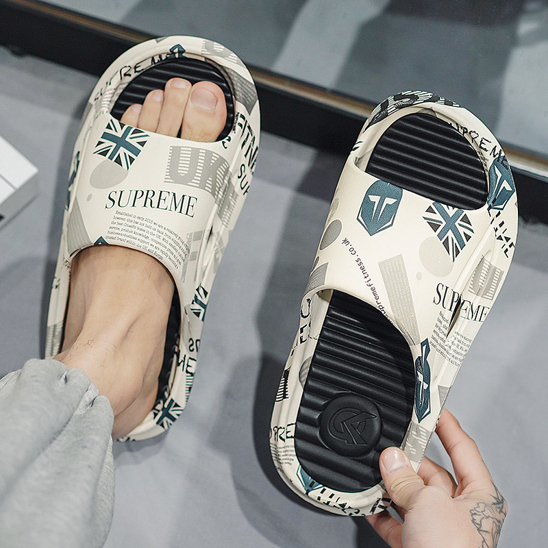 Slippers Men's Summer Outdoor Sports Beach Shoes Couple's New Home Non-Slip Slides Outdoor Casual Sandals