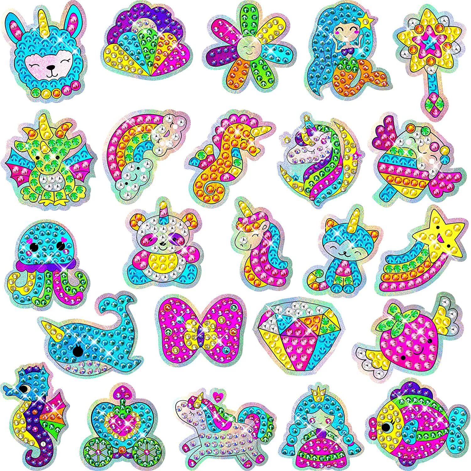 5D детский набор для алмазной мозаики sticker DIY, повседневные животные дизайны, разные размеры (наклейка и стразы)