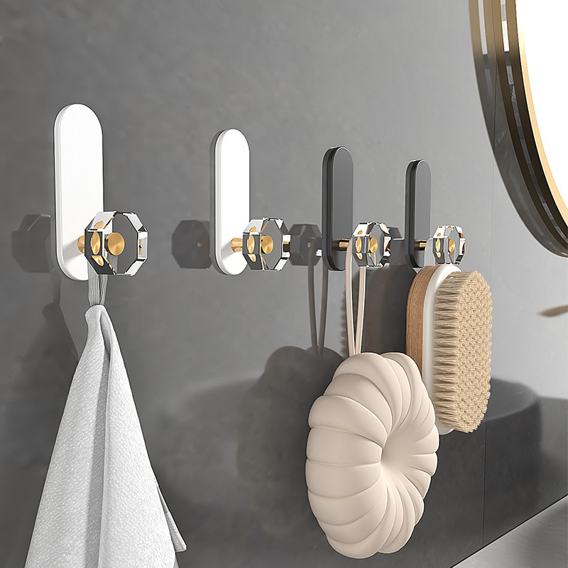 Light luxury creative Crystal hook strong adhesive door back Coat Hook bathroom towel hook sticky hook cross-border exclusive