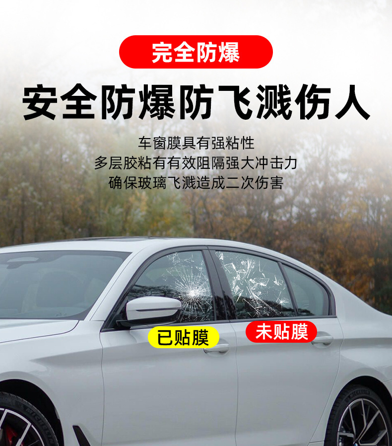 Cross-Border Automotive Solar Film, Window Film, Nano Ceramic Film, High Heat Insulation Vlt50% Heat Insulation Film, Explosion-Proof Sunscreen Film