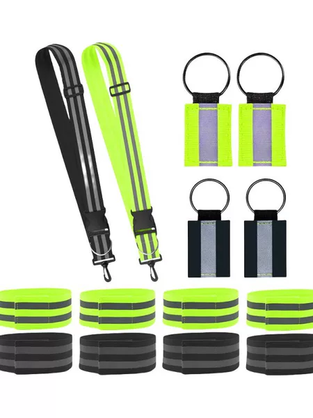 Outdoor Sports Night Running and Cycling Elastic Elastic Reflective Belt Safety Shoulder Strap Elastic Waistband Wrist Strap Restraint Belt