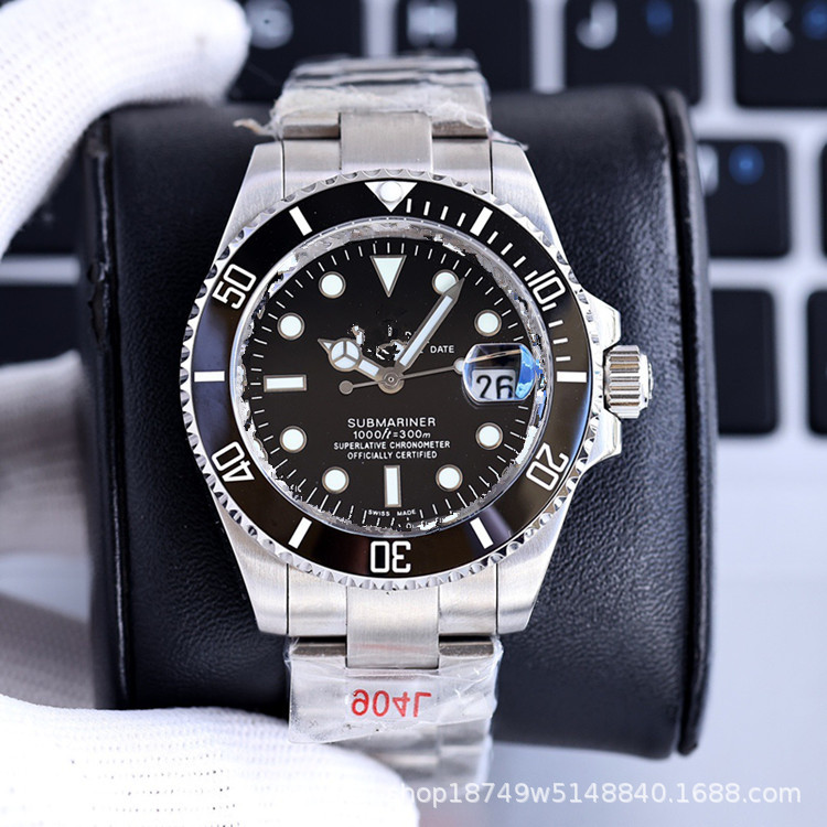 Anillo de cerámica N factory reloj fantasma de agua verde reloj mecánico completamente automático para hombre reloj fantasma de agua negro reloj luminoso resistente al agua para hombre