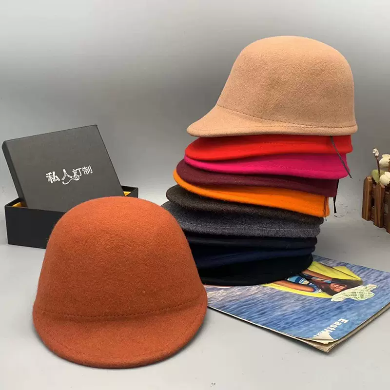 秋冬款儿童羊毛呢鸭舌帽女童男童马术帽羊毛毡帽儿童帽潮休闲帽子
