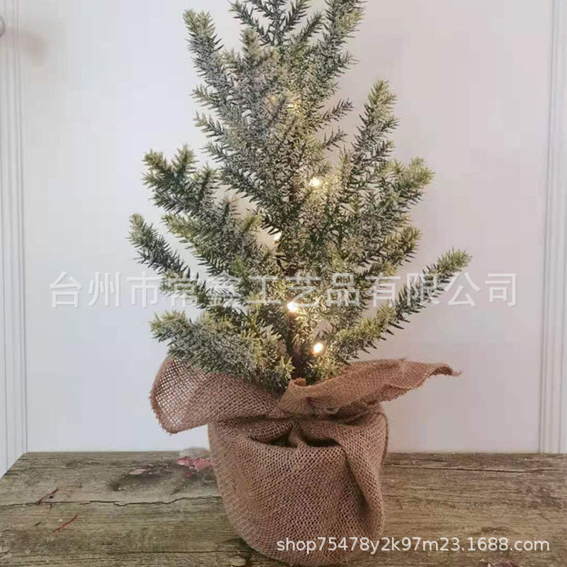 仿真迷你圣诞树灯 小型桌面松针树圣诞树装饰诞节树装饰摆件批发