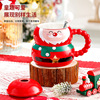 Creative Snowman Christmas ceramic cup with lid spoon Christmas gift Mark Cup cute cartoon Christmas mug