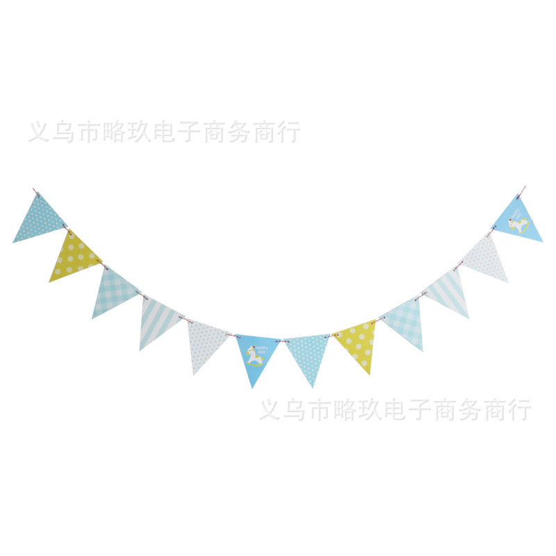 Bandera Triangular con Patrón de Ondas en Papel Dorado, Decoración de Cumpleaños, Pancarta Festiva, Decoración de Fondo para Fiestas, Accesorio de Fondo, Bandera Triangular