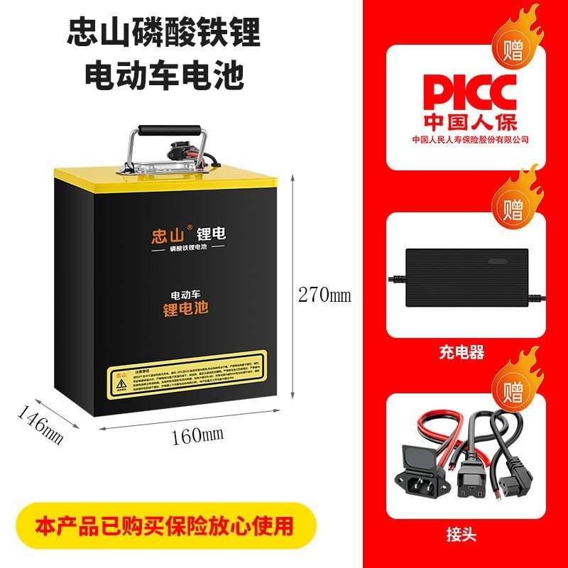 电动车锂电池60V磷酸铁锂外卖车通勤上班跑单家用车电摩长续航|undefined
