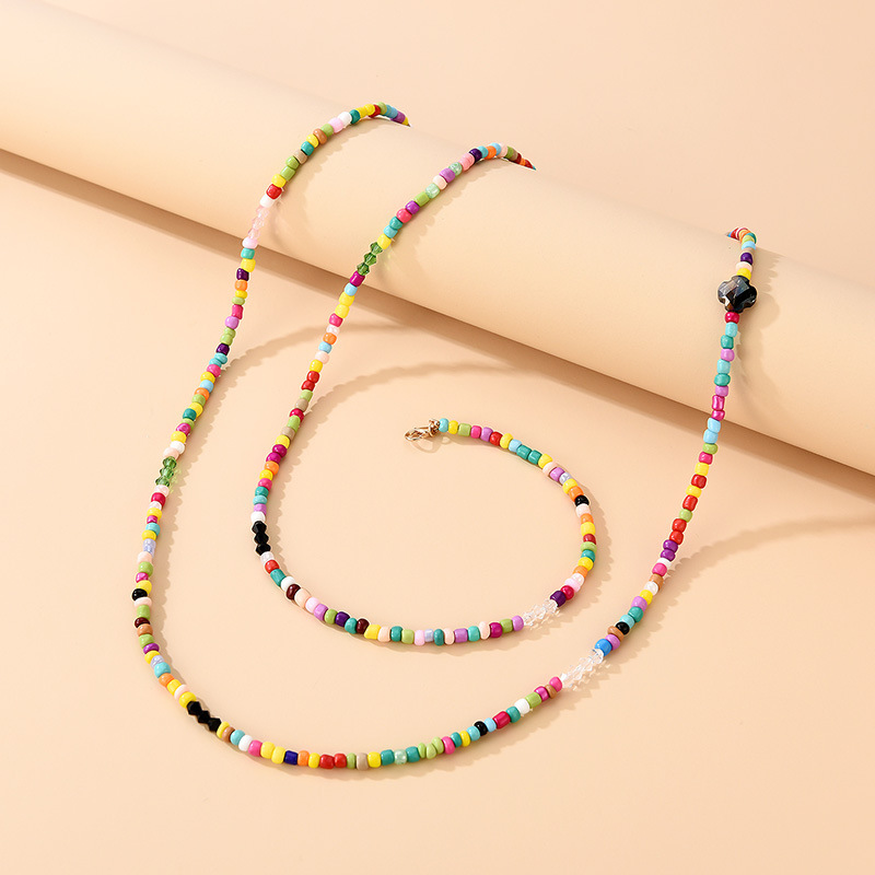 Bohemian Style Color Rice Bead Necklace display picture 1