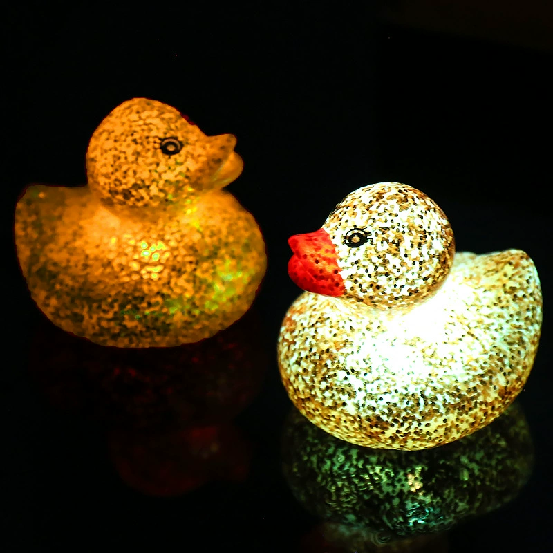 Игрушка для ванны (B.Duck) 6 см светящаяся уточка с блёстками, плавающая мультяшная игрушка