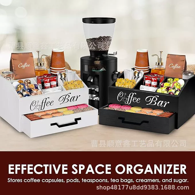 Деревянная коробка для хранения кофе коробка для хранения чая чашка коробка для хранения с тянуть для столешницы гостиной