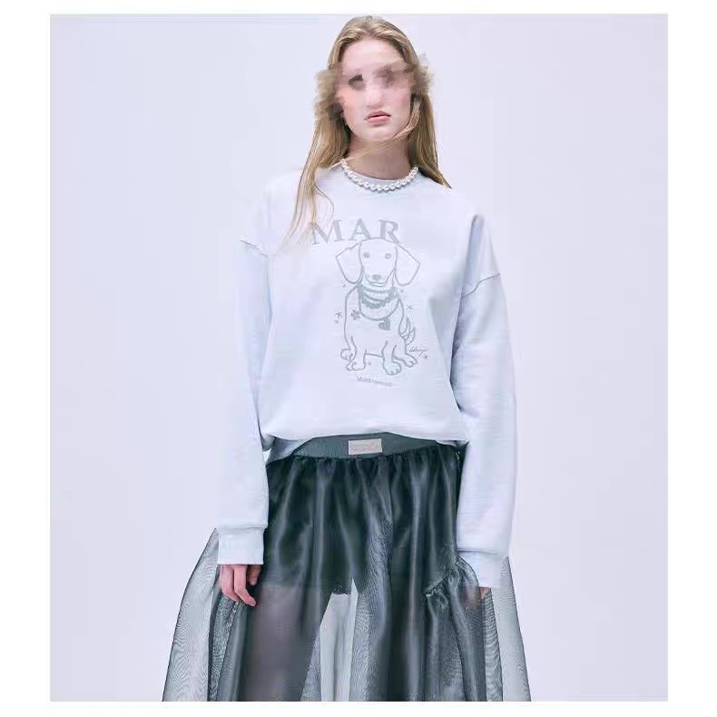 即墨原厂 25Mard*圆领卫衣不加绒珍珠小狗经典款百搭休闲ins爆款