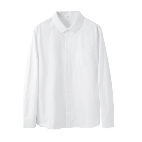 Men's white spring and autumn thin dk style shirt Korean version fashionable versatile casual shirt