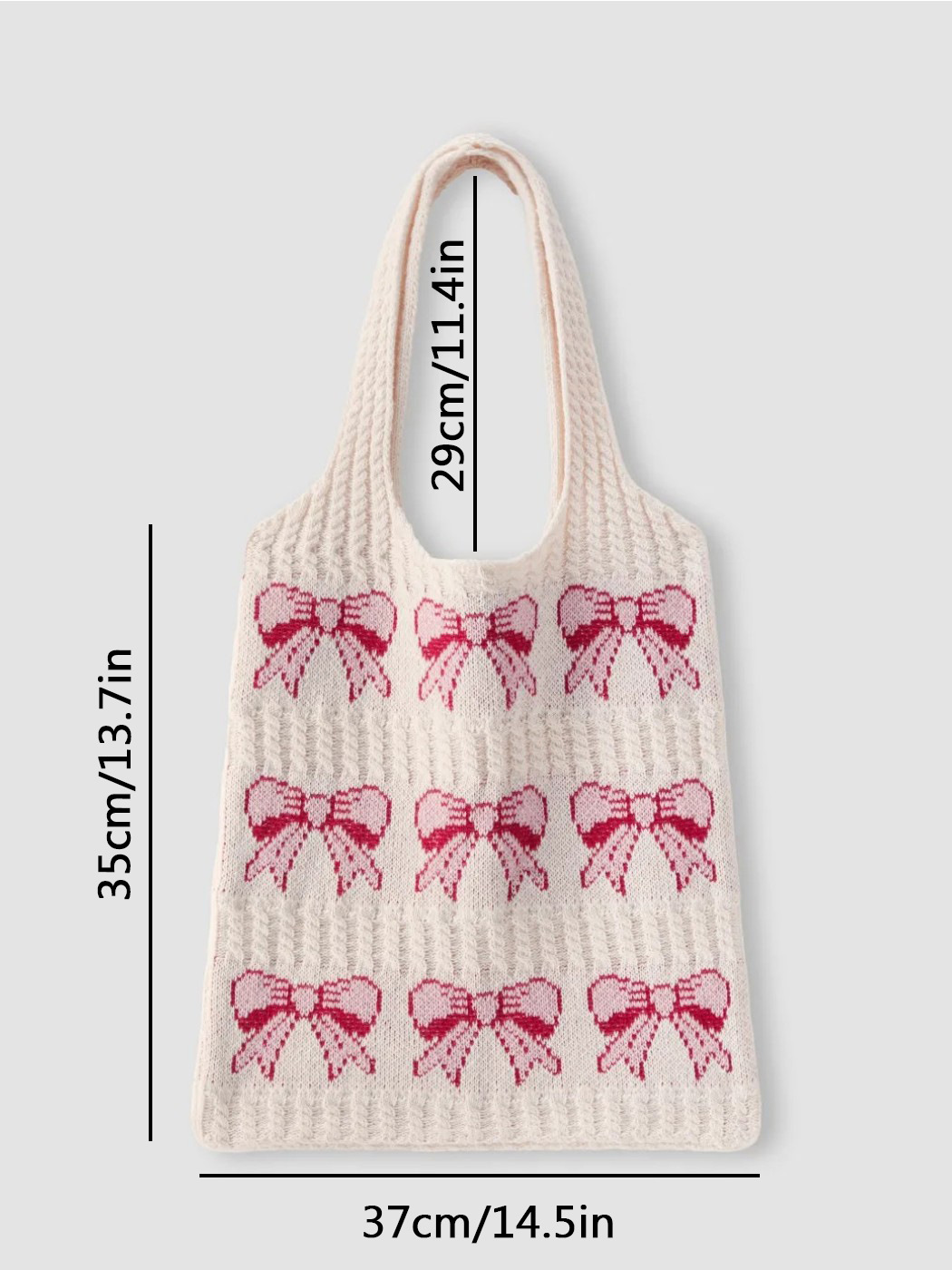 Women's Knitted Shoulder Bag Large Preppy Style Fireworks Pattern_voghion.com